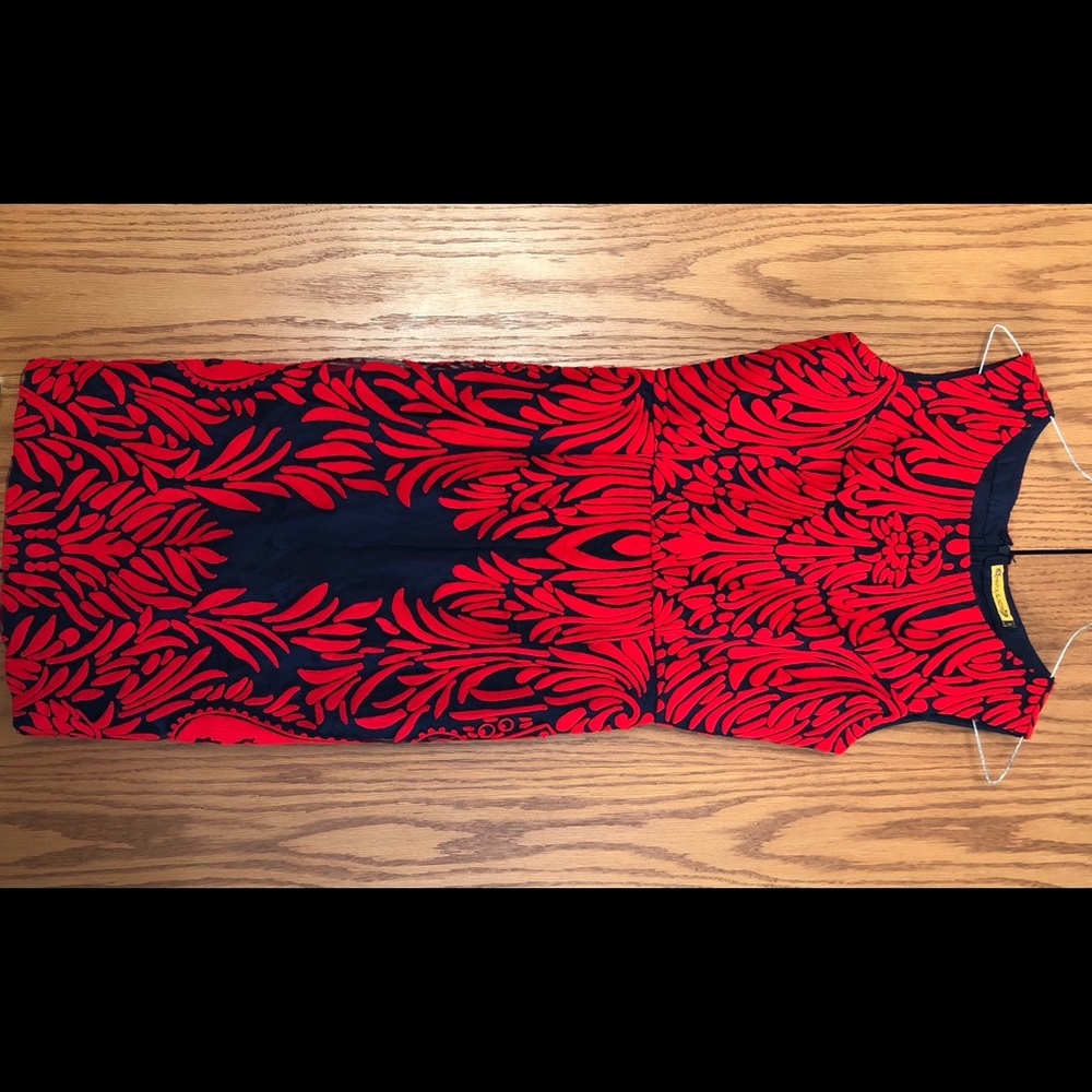 NWOT Pankaj & Nidhi Sleeveless Red and Blue Dress